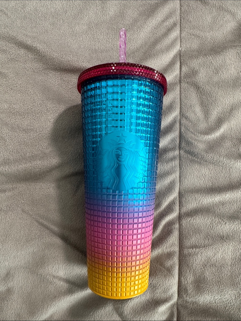 Starbucks Blue Pink Tim Singleton Ombre pride month Studded Tumbler 24 oz